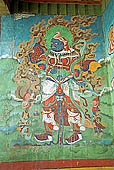 Ladakh - Mulbekh gompa, mural painting of the Guardians of the Four Directions